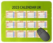 YENDOSTEEN Calendar 2023 Year Mouse Pad,Circles Lines Liquid Light Anti-Slip Rubber Mousepad with Durable Stitched Edges