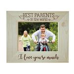 YaYa cafe™ 6X4 inches for Mom Dad, Photo Frame for Table Best Parents in The World Engraved Wooden 6X4 inches for Mom Dad, Photo Frame for Table Best Parents in The World Engraved Wooden