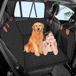 Back Seat Extender for Dogs, 100% Waterproof Dog Car Seat Cover for Back Seat, Car Seat Cover Sturdy Scratch Proof Nonslip Seat Cover for Dogs in Car Mesh Window Backseat Protector for Cars Trucks SUV