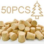 Enkrio Tapered Cork Stoppers Natural Soft Wine Corks Wine Making Crafts Wood Cork Stopper Replacement Corks for Wine Bottles (Pack of 50)