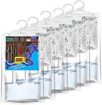 Smart Saver 6 Pack Moisture Absorber Hanging Bags,400g/Pack Fagrance Free Moisture Bag,Hanging Closet Dehumidifier Bags, Remove Damp Musty Smell for home office Closet