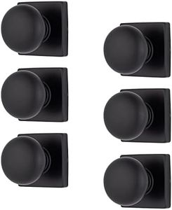 BRINKS – 6-Pack Matte Black Contemporary Indoor Passage Square Door Knob – Hall/Closet 6 Pack Matte Black Exterior Plate Doorknob