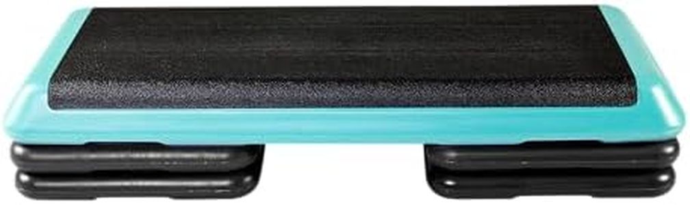 The Step (Made in USA) Original Aerobic Platform – Health Club Size – With Four Original Risers (Teal Platform with Black Risers), One Size