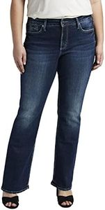 Silver Jeans Co. Women's Plus Size Suki Mid Rise Bootcut Jeans, Med Wash Eae356, 18 Plus