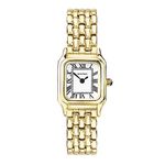 SEKONDA Women's Octagonal Gold Tone White Dial Analogue Watch with Roman Numerals Gold Bracelet 40144, Gold, Bracelet