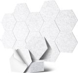 Sound Proof Panels, Foneso Hexagon Acoustic Panels 12Pack High Density Self-Adhesive Soundproofing Foam Sound Insulation for Recording Room/Studios/Offices/Podcast and Wall Decoration 12" X 10" X 0.4"