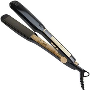 Titanium Professional Hair Straightening Flat Iron with Adjustable Temperature, Dual Voltage & Instant Heat Up - Even Heat Distribution for Curling & Frizz Free Shine Enhancing - LCD Digital Display