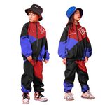 LOLANTA Unisex Kids' Colorblock Tracksuit Teens Fall Clothes Boys Windbreaker Casual Outerwear Jacket Travel (Red, 10-12)