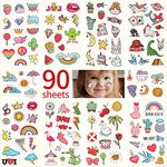 Metker 90 sheets (1000 patterns) kids waterproof Temporary Tattoos, children's temporary tattoo toys,suitable for birthday parties,group activities,toy patterns.