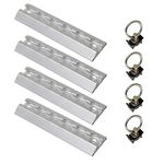 Boxer 4 Pack L Track Kit - 4 L-Track 6" with 4 Steel Ring Fittings - 8 pcs Heavy Duty Tie Down System 2,200lbs for Trucks, Trailers, Pickups, Cargo Control