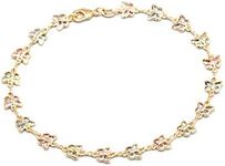 Barzel 18K Gold Plated Gold and Multi Color Crystal Baguette Anklet