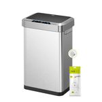 EKO Horizon Sensor Bin 45L, Touchless Automatic Rubbish Bin, Soft Close, Perfect for Kitchen & Home, Stainless Steel