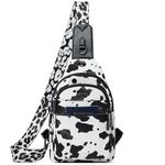 LATMAP Sling Bag For Women Men Crossbody Shoulder Tote Blet Bags Backpack Fanny Pack Travel Purse Faux Leather,Cow Print