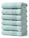 Aibaser Towels- Viscose Made from Bamboo Cotton Hand Towels-16x30inch - Lightweight and Highly Absorbent Hand Towels for Bathroom, Travel, Gym, Shower and Spa (Blue)