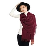 RIIQIICHY Pashmina Shawls for Women Winter Burgundy Scarf Wedding Shawls and Wraps Blanket Scarf