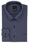 Full Sleeve Shirt for Men - Regular Fit Shirts - Checked Gents Shirts - Office Shirts for Men - Navy Blue & Grey , Checkered , 44 XXL Size 2XL Mens Shirt - Premium Official Formal Check Man Shirt