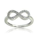 Hoops & Loops Sterling Silver Cubic Zirconia Infinity Ring