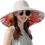 KEOYA Sun Hats for Women Reversible Packable Hat UV Protection Beach Hats Breathable Summer Hats with Windproof Tether Beige