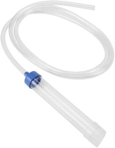 Aquarium Fish Tank Gravel Cleaner Syphon Vacuum Water Changer Pumps Siphon Hose, Transparent & Blue, Easy to Use, Wide Nozzle for Quick Sand Washing & Water Changing