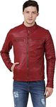 SKY LINE OCEAN GENUINE LEATHER JACKET (100% PURE LEATHER & Genuine Leather) FOR MEN (RED Colored)