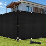 UIRWAY Privacy Screen Fence 4ft x 50ft Sand Covering Heavy Duty Chain Link Mesh Fencing Commercial Windscreen 90% Blockage UV Outdoor Shade Cover Netting for Garden Yard Patio (Black)