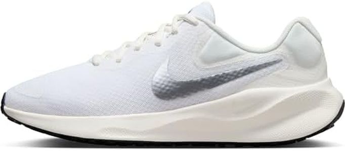 Nike Womens W Revolution Running Shoes 7-White/Metallic Silver-Sail FB2208-101-5.5UK(Men)/5UK(Women)