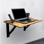 SOLVD-IN-BOX Foldable Wall Mount Table Steel Bracket Table Foldable Study Table for Students, Office Laptop TableFolding Wall Mounted Shelf Work from Home Table, Work Table for Home Office Small