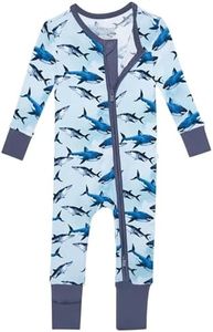 Posh Peanut SHARKS - NEWBORN CONVERTIBLE ONE PIECE - 0-3 MONTHS