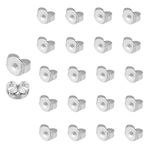 50pcs/25 Pairs Butterfly Earrings Back, Silver Colour Replacement Secure Ear Locking for Stud Earrings, Jewellery Making, 304 Stainless Steel Silver Jewellery Findings