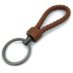 LABEN Key Chain Lambskin Handwoven Genuine Leather Keychain - Light Brown