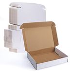 Lyeasw 11x8x2 Inch Shipping Boxes 20 Pack Corrugated Cardboard Box Mailer for Small Business Mailing Packing, White