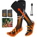 Ferdiiz Heated Socks Rechargeable 【Upgraded 9000mAh*2】, Up to 18 Hours, Electric Heated Socks for Men Women, Ideal for Camping Fishing Cycling Skiing Skating Hunting Hiking