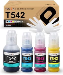 TESEN T542 Refill Ink Bottles Replacement for T542 Ultra-high Capacity Ink Work for EcoTank Pro ET-16650 ET-16600 ET-5800 ET-5850 ET-5880 ET-5150 ET-5170 Workforce ST-C8000 ST-C8090 4-Pack Color