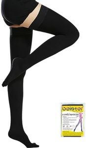 Beister 20-30 mmHg Compression Stockings for Women & Men, Medical Closed Toe Thigh High Socks Graduated Support for Varicose Veins, Edema, Flight