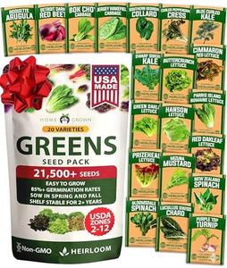 HOME GROWN 10,000+ Heirloom Lettuce Seeds for Planting Indoors - 95% Germination, Non-GMO Greens Seeds, (20 Varieties): Kale, Spinach, Butter, Oak, Romaine Bibb & More - Lettuce Seeds for Hydroponic