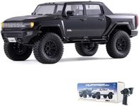 FCX18 FMS 1/18 Hummer EV RC Crawler, RC Pick-up Truck, RC Rock Crawler with 2 Speed, Lighting Control, Portal Axles and 7.4V 900mah Battery for Adults (Black)