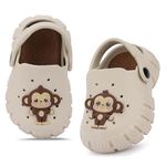 GLJ Monkey Design Kids Clog Shoes – Comfortable Indoor and Outdoor Sandals for Boys & Girls 8100 Butterscotch