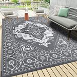 Pauwer Waterproof Outdoor Rug 6'x9', Reversible Outdoor Plastic Straw Rug, Outdoor Patio Rug for Camping, Outside RV Mat, Indoor Outdoor Rugs Carpet for RV, Picnic, Backyard, Deck, Balcony, Porch