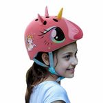 STREETJAM Magic Unicorn Open Face Sports Helmet for Kids, Hard PP Outer Shell, EPS inner Comfort Linner case, Adjustable Strap & Adjuster Dial, Unisex Helmet for Cycling(5-8 Years, Pink)