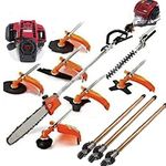 GX50 4-Stroke 8 in 1 Brush Cutter Lawn Mower Hedge Trimmer Weed Eater Pruner +3 Extension rods 29.52inch / 2.46feet Each