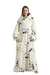 Kawoja Extra Long Oversized Blanket Hoodie,Wearable Blanket with Sleeves and Pockets,Super Warm and Cozy Fleece Throw Giant Sweatshirt for Women Men