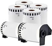 enKo - Compatible DK-2243 Continuous Paper Labels (4 Inch x 100 Feet) Compatible for Brother QL Label Printers - 6 Rolls + 2 Refillable Cartridges