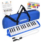 CASCHA Melodica with bag and mouthpiece, instrument for children and beginners, blue