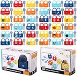 Lunmon 36 Sets Learning Locks with Keys Numbers Matching and Counting, Lock and Key Counting Set with 36 Locks and 36 Keys for Alphabet Number Motor Skills Learning