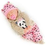 Bibi Doll Dots - 20" Lifelike Large Size Soft Bodied Sleeping Baby Doll Girls Boys Toy With Dummy & Sounds Doll for Ages 18 Months +