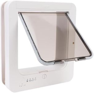 Oreilet Smart Pet Door, 26x29.5cm Automatic Sensing Electronic Cat Door Replacement Flap with Collar for Dog Cat, Pet Supplies for Interior Exterior, Easy Installation