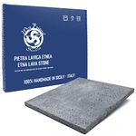Natural ETNA Lava Stone - for Cooking Pizza and Bread - Refractory Plate for Kitchen Oven OR Barbecue - Made in Italy Sicily