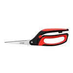 LIVINGO 10" Spring Action Fabric Scissors, Professional Dressmaking Sewing Scissors for Tailor Dressmaker, Spring Loaded Heavy Duty Shears for Crafting with Comfortable Handle, All Purpose (Red/Black)