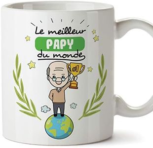 Mugffins Papi Tasse/Mug - Le Grand-Père du Monde - Tasse Originale/Idee Fête des Pères/Cadeau Anniversaire/Future Papi. Céramique 350 ML