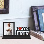 GIFT JAIPUR I Love U DADA Personalised Wooden Photo Table Top 11 X 6.5 in - Birthday Retirement Love Gift for Grandfather Dada